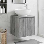 vidaXL Vanité de lavabo mural Sonoma gris 49 5 x 44 5 x 65 cm