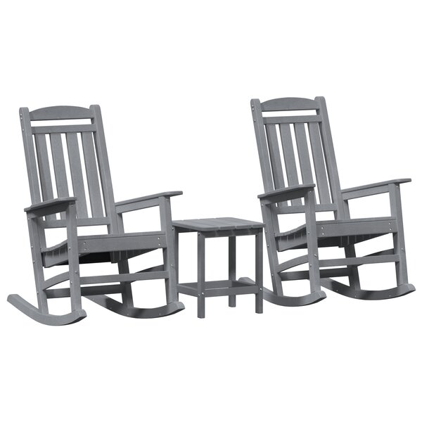 Ensemble de salon de jardin 3 pièces vidaXL Gris Clair HDPE