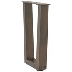 vidaXL Pieds de table basse en forme de V  2 pièces  acier naturel  28 x (42-43 3) cm