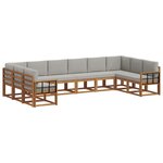 vidaXL Ensemble de canapés d'extérieur 10 pc Gris Naturel et Clair