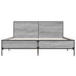 vidaXL Cadre de lit sonoma gris 150x200 cm bois d'ingénierie et métal