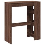 vidaXL Table de bar avec étagères chêne marron bois d'ingénierie