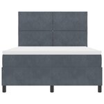 Lit à sommier tapissier avec matelas gris foncé 160x200 cm en velours
