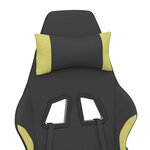 vidaXL Chaise de jeu de massage avec repose-pied Noir et vert clair