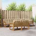 vidaXL Ensemble de canapés d'extérieur 7 Pièces Naturel et Beige