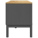 vidaXL Meuble TV FLORO gris 114x43x55 cm bois massif de pin