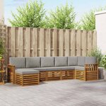 vidaXL Ensemble de canapé d'angle 7 Pièces Gris Naturel et Clair