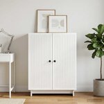 vidaXL Buffet Blanc brillant 66 x 34 5 x 90 cm Bois d'ingénierie