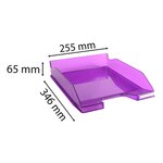 Corbeille À Courrier Combo Midi Transparent - Violet Brillant - X 6 - Exacompta