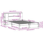 vidaXL Lit bibliothèque sans matelas blanc 140x190 cm bois pin massif