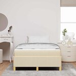 vidaXL Cadre de lit avec matelas Crème 120 x 200 cm tissu