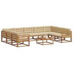 vidaXL Ensemble de canapés d'extérieur 10 Pièces Naturel et Beige