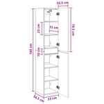 vidaXL Cabinet de Salle de Bain Mural Blanc 33 x 34 5 x 160 cm