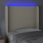 vidaXL Tête de lit à LED Crème 83x16x118/128 cm Similicuir