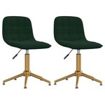 vidaXL Chaises pivotantes à manger lot de 2 Vert foncé Velours