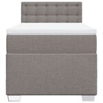 vidaXL Sommier à lattes de lit avec matelas Taupe 100x200 cm Tissu