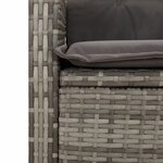 vidaXL Ensemble à manger jardin 4Pièces et coussins Gris Résine tressée