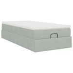 vidaXL Cadre de lit ottoman et matelas gris clair 90x190 cm velours