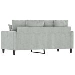 vidaXL Canapé à 2 places Gris clair 140 cm Velours
