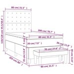 vidaXL Sommier à lattes de lit et matelas Noir 80x200 cm Tissu
