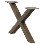 vidaXL Pieds de table basse en forme de X  2 pièces  acier naturel  50 x (30-31) cm
