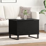 Table Basse vidaXL Avec Plateau Relevable Noir Chêne 60x44 5x45 cm Bois d'ingénierie