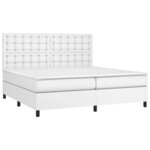 vidaXL Sommier à lattes de lit avec matelas et LED Blanc 200x200 cm