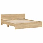 vidaXL Cadre de lit avec LED sans matelas chêne sonoma 180x200 cm
