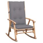 vidaXL Chaise à bascule avec coussin Bambou