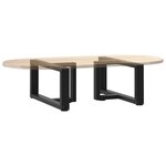 vidaXL Pieds de table basse en T  2 pièces  noir  70 x 25 x (30-31) cm  acier