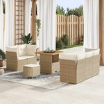 vidaXL Ensemble de canapé de jardin avec coussin 8 Pièces beige et crème