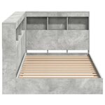 vidaXL Lit Bibliothèque Gris béton 100 x 200 cm Bois d'ingénierie