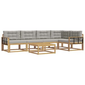 vidaXL Ensemble de canapés d'extérieur 6 Pièces Blanc et gris clair