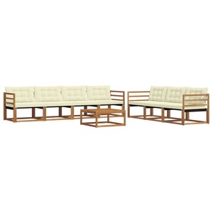 vidaXL Ensemble de canapés d'extérieur 8 Pièces Naturel et Crème