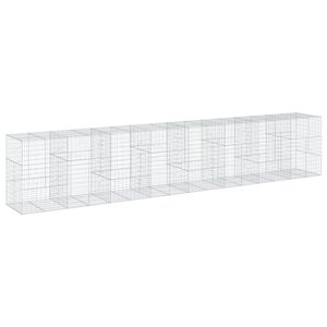 vidaXL Panier gabion avec couvercle 800x100x150 cm fer galvanisé