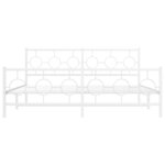 vidaXL Cadre de lit métal sans matelas et pied de lit blanc 180x200 cm