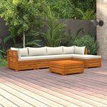 vidaXL Salon de jardin 6 Pièces avec coussins Bois d'acacia solide