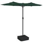 vidaXL Parasol de jardin à double tête avec LED vert 316x240 cm