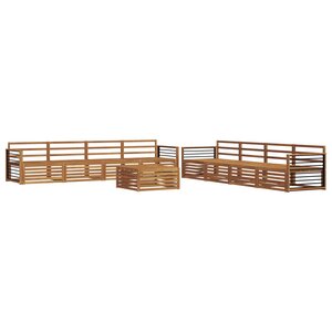 vidaXL Ensemble de canapés d'extérieur 9 pc Naturel