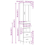 vidaXL Buffet haut Gris béton 34 5x34x180 cm Bois d'ingénierie