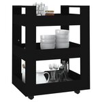 vidaXL Chariot de cuisine Noir 60x45x80 cm Bois d'ingénierie
