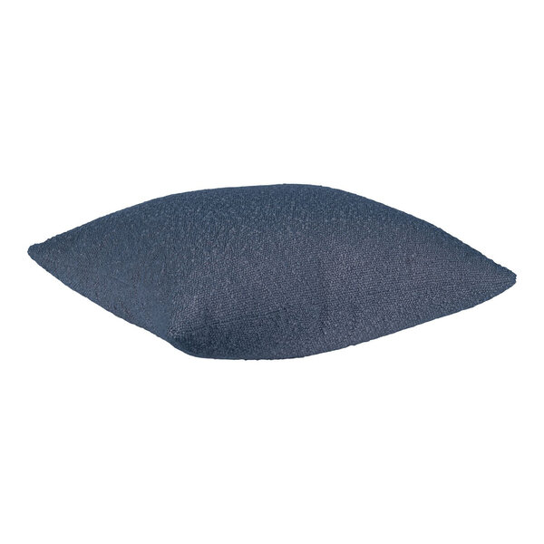 Coussin carré bleu en polyester bouclé 45 x 45 cm