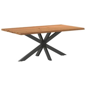 vidaXL Table à manger marron clair bois de chêne massif rectangulaire
