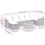 vidaXL Salon de jardin 8 Pièces avec coussins noir résine tressée