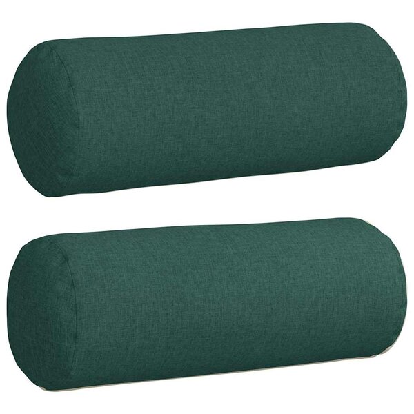 vidaXL Coussins d'accent 2 Pièces Vert foncé Ø 25 x 70 cm tissu