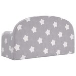 vidaXL Canapé-lit enfant 2 places gris clair étoiles peluche douce