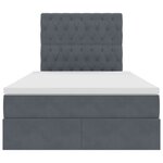 vidaXL Lit avec rangement et LED Gris foncé 120 x 200 cm Velours