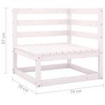 vidaXL Canapés d'angle de jardin 2 Pièces blanc bois de pin massif