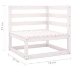 vidaXL Canapés d'angle de jardin 2 Pièces Blanc Bois de pin massif