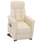 vidaXL Fauteuil électrique de massage Beige microfibre